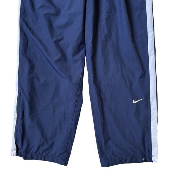 Nike Team Mens XXLT Navy Blue Athletic Track Pants White Side Stripe Windbreaker - Picture 9 of 13
